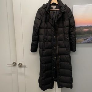 Michael Kors Black extra long size medium down coat.